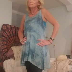 Aqua teal tye dye tunic